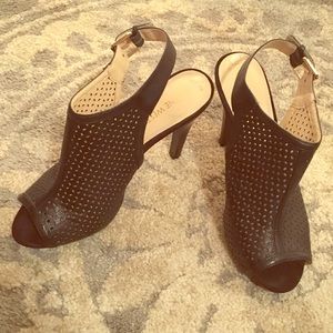 Nine West Open Toe Open Back Heels